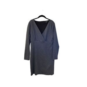 Susan Betro houndstooth gray and black fully lined front cross dress size large